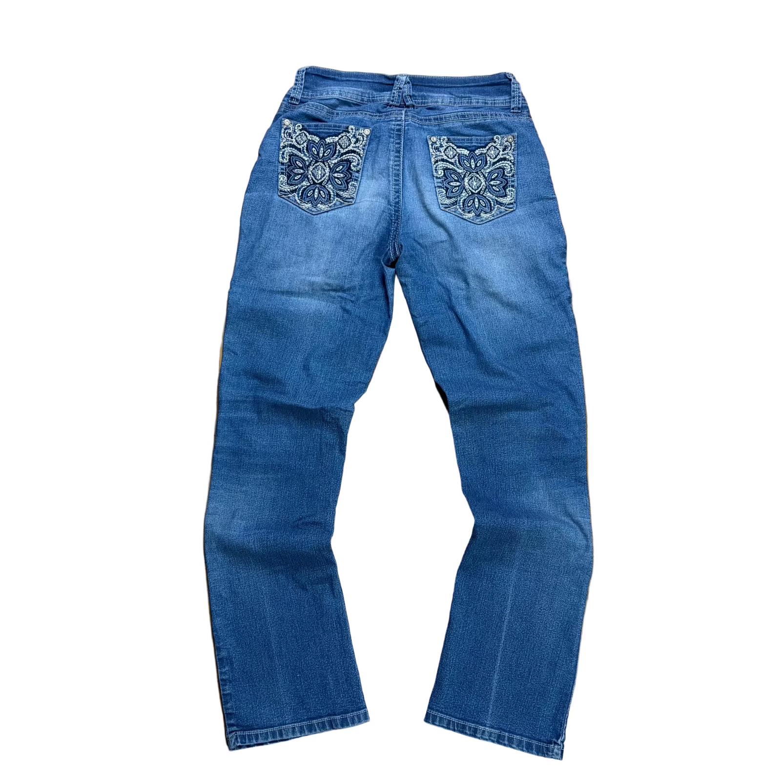 Y2K Embroidered Pocket Bootcut Jeans