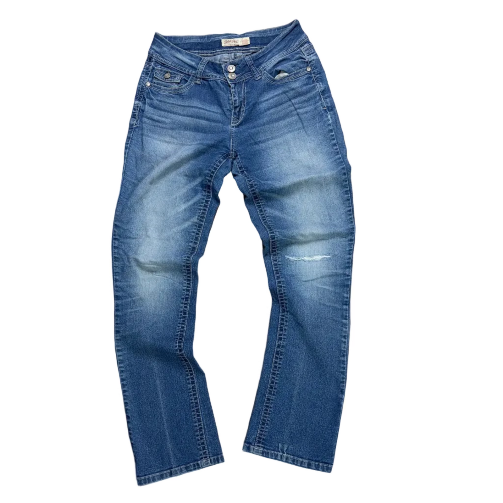 Y2K Embroidered Pocket Bootcut Jeans