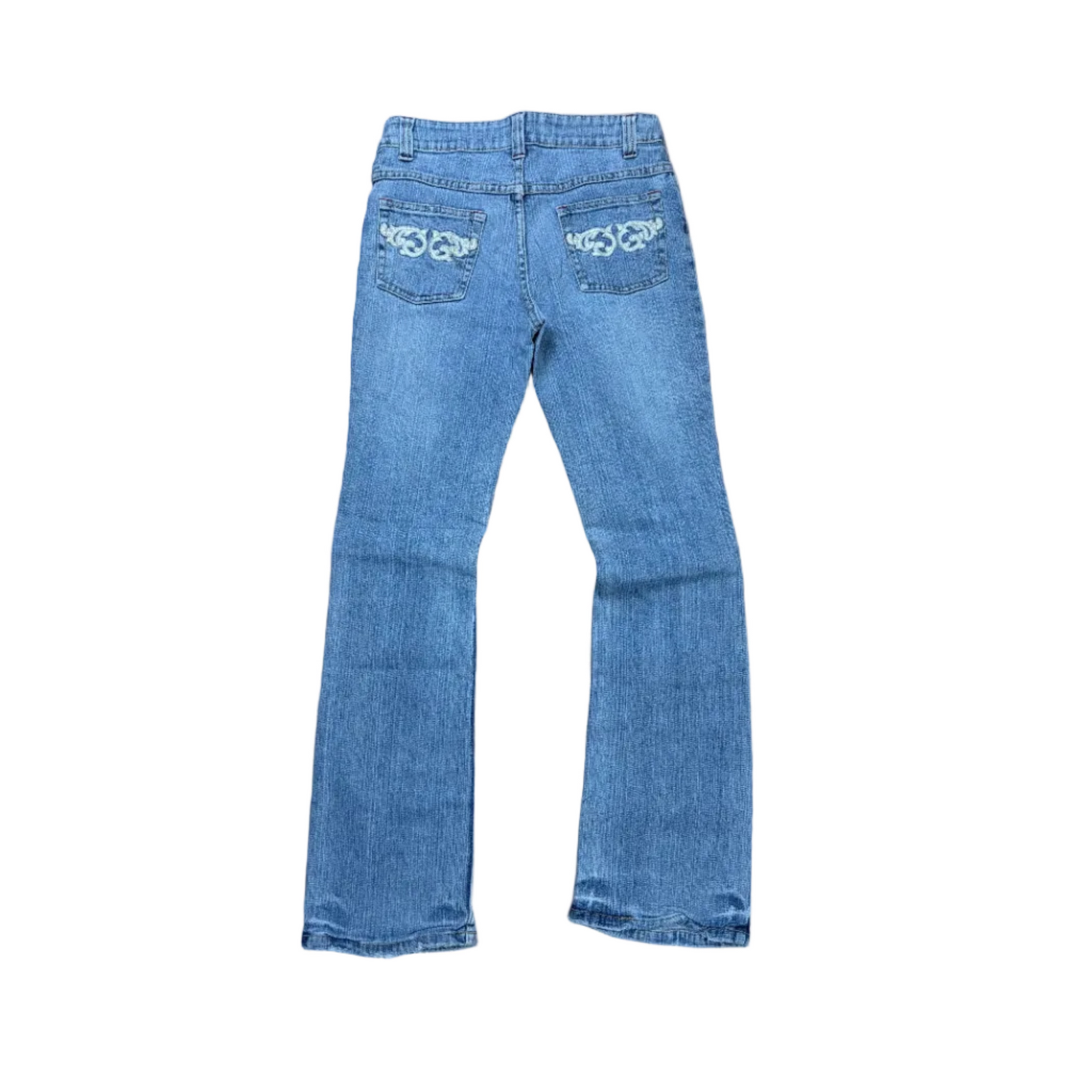 Y2K Embroidered Pocket Low Rise Bootcut Jeans