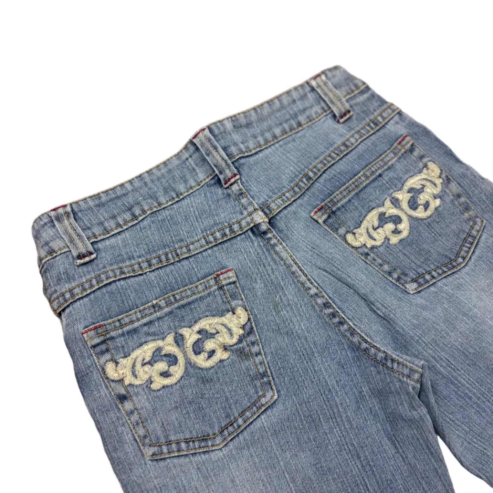 Y2K Embroidered Pocket Low Rise Bootcut Jeans