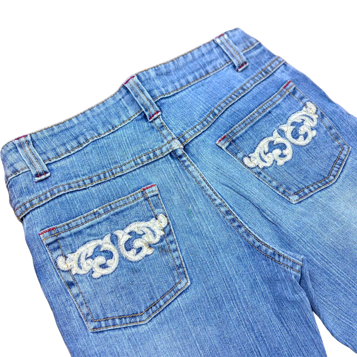 Y2K Embroidered Pocket Low Rise Bootcut Jeans